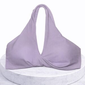 Lavender Halter Sports Bra – Twist Front Activewear Top – Women’s Size S